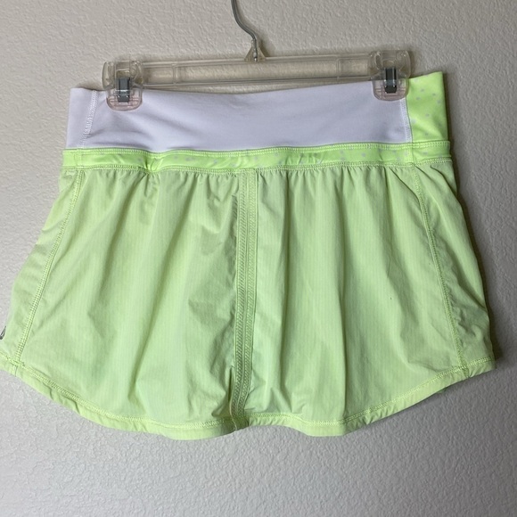 Lululemon run pace skirt women’s six 6 neon green wagon stripe EUC - Picture 4 of 6